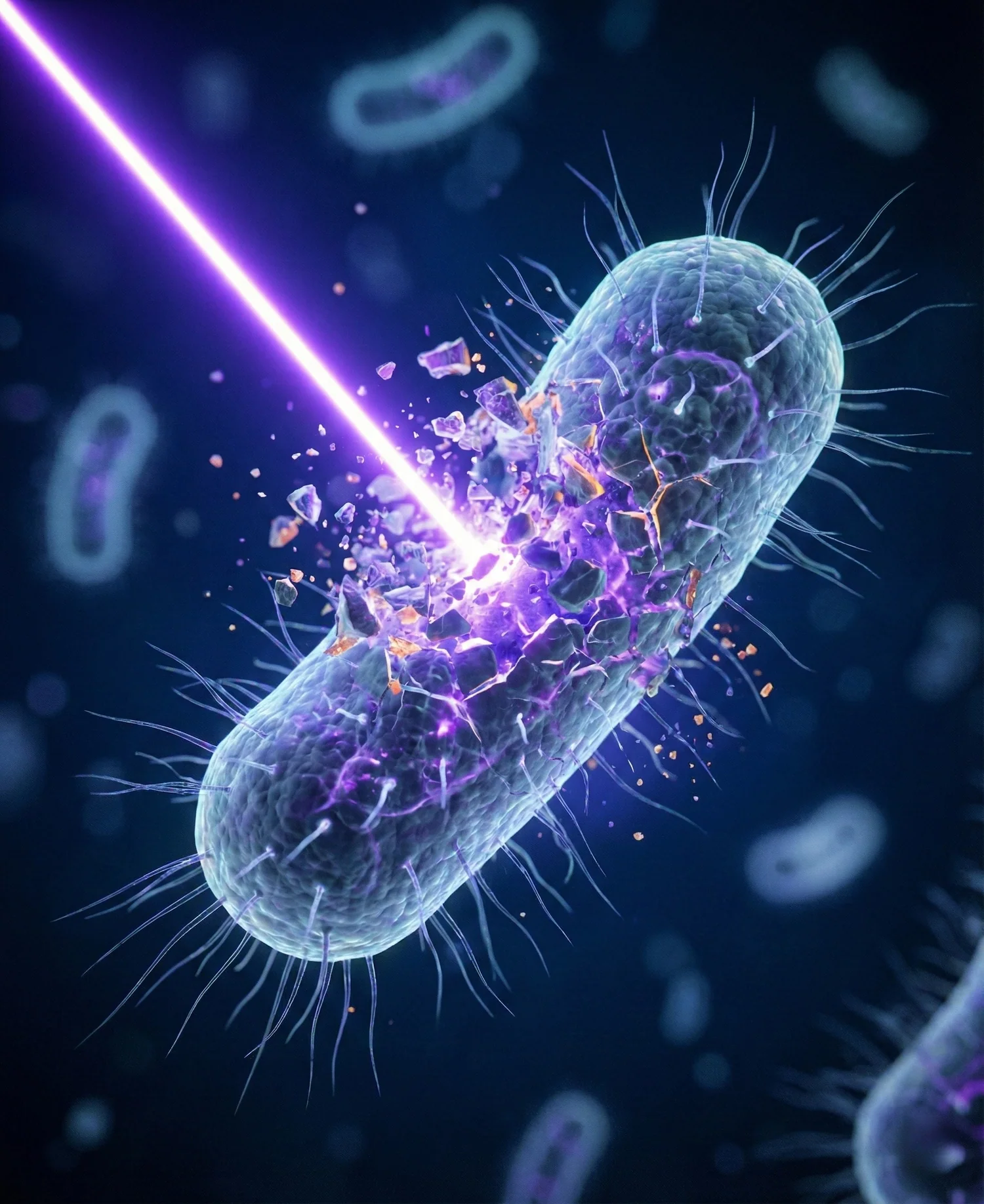 UV light destroying odour-causing bacteria