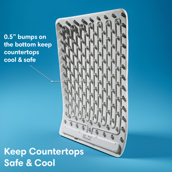 cool_counters.png Underside of the HeatFold™ mat with raised feet
